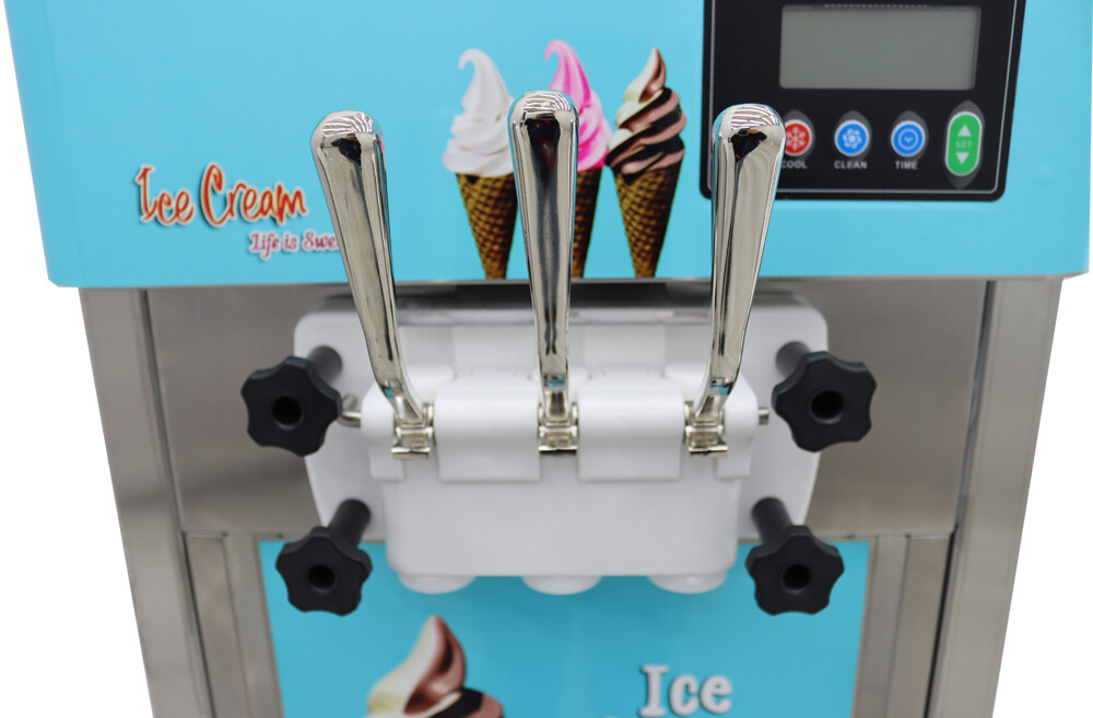 3 Flavor Soft Serve Ice Cream Machine Comercial Air Cooled Ice-cream Cone Freeze