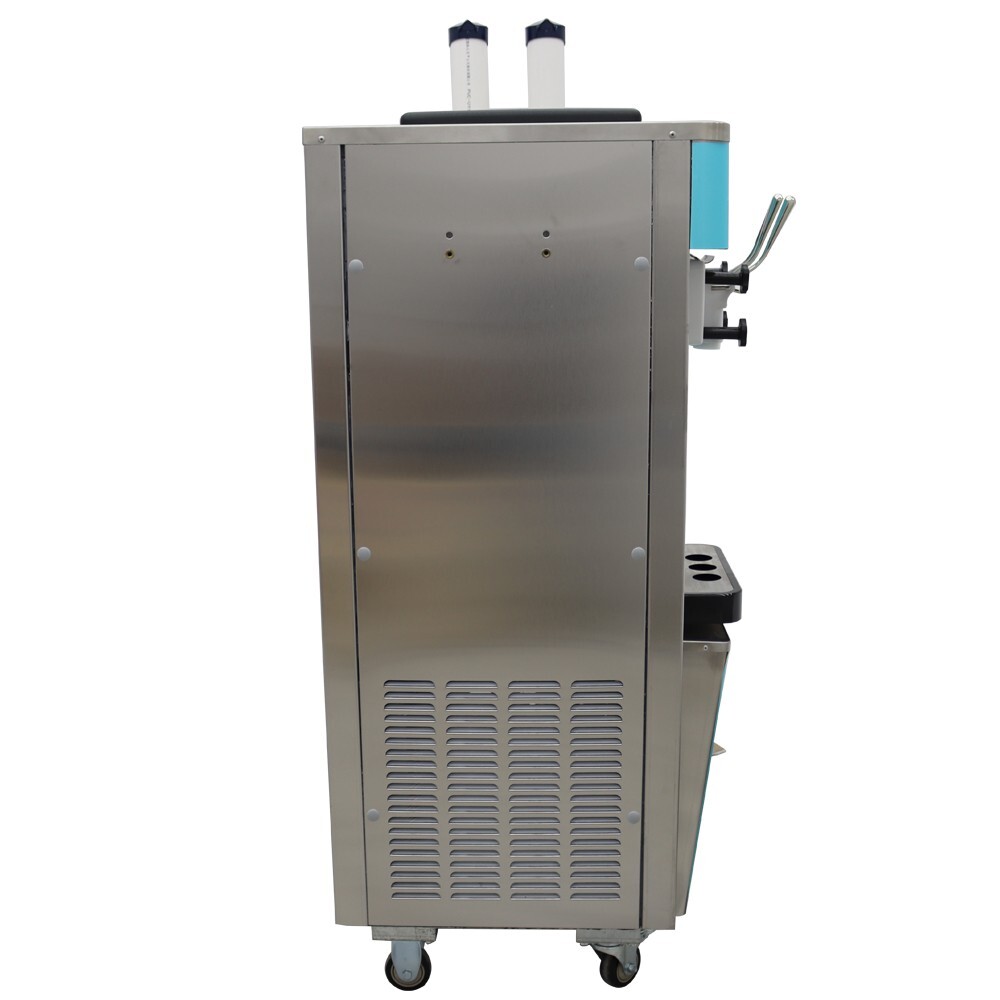 3 Flavors Soft Ice Cream Machine Digital Ice Cream Maker 110V Wheels 20-30L/h