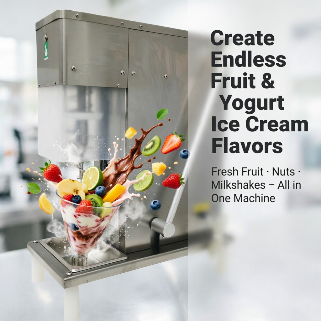 Fruit Ice Cream Machine Commercial Spiral Blender Mixer Easy Jet Wash w 2 Cups
