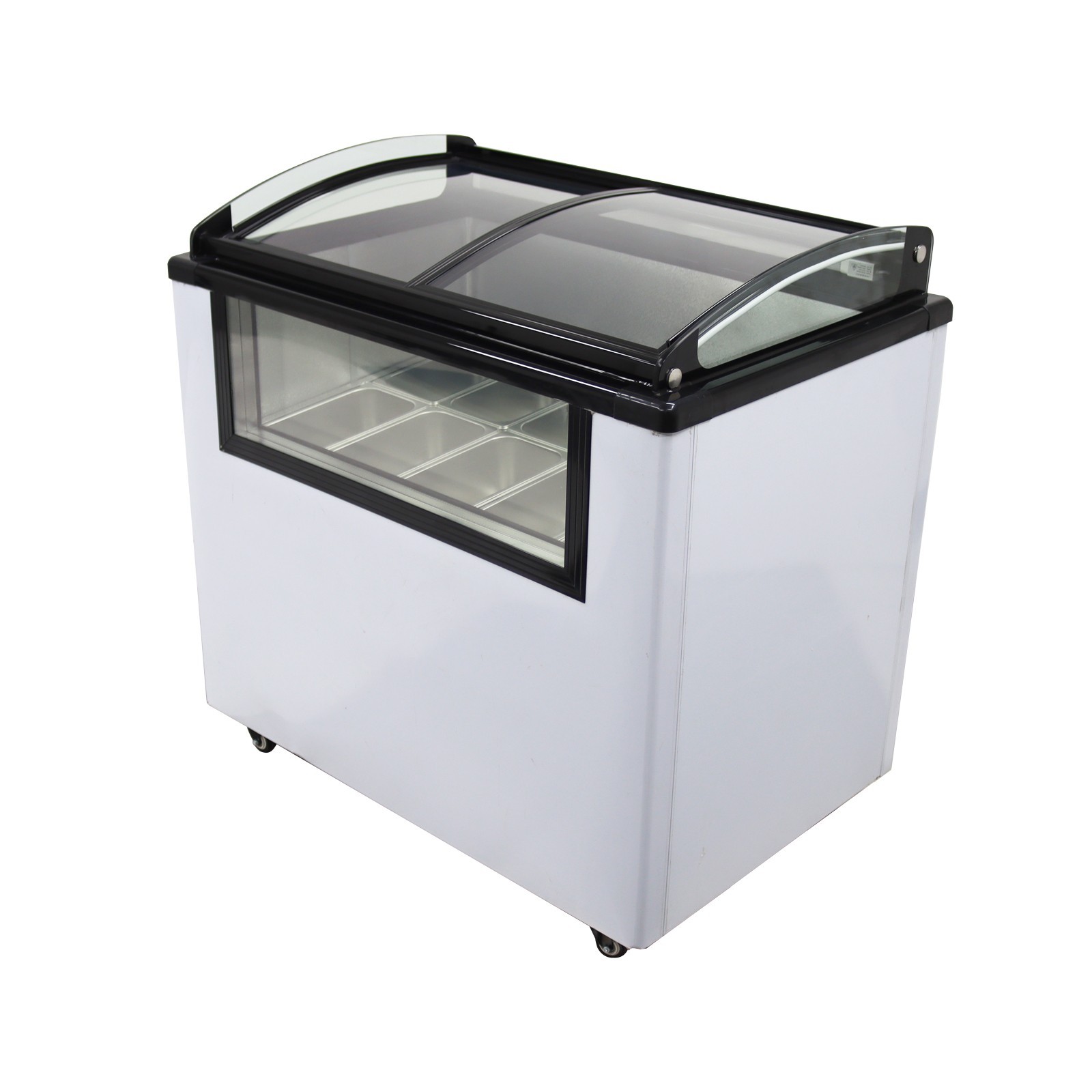 10 PAN Ice Cream Showcase Commercial Ice Cream Freezer with Wheels 110V 2.5L/Pan