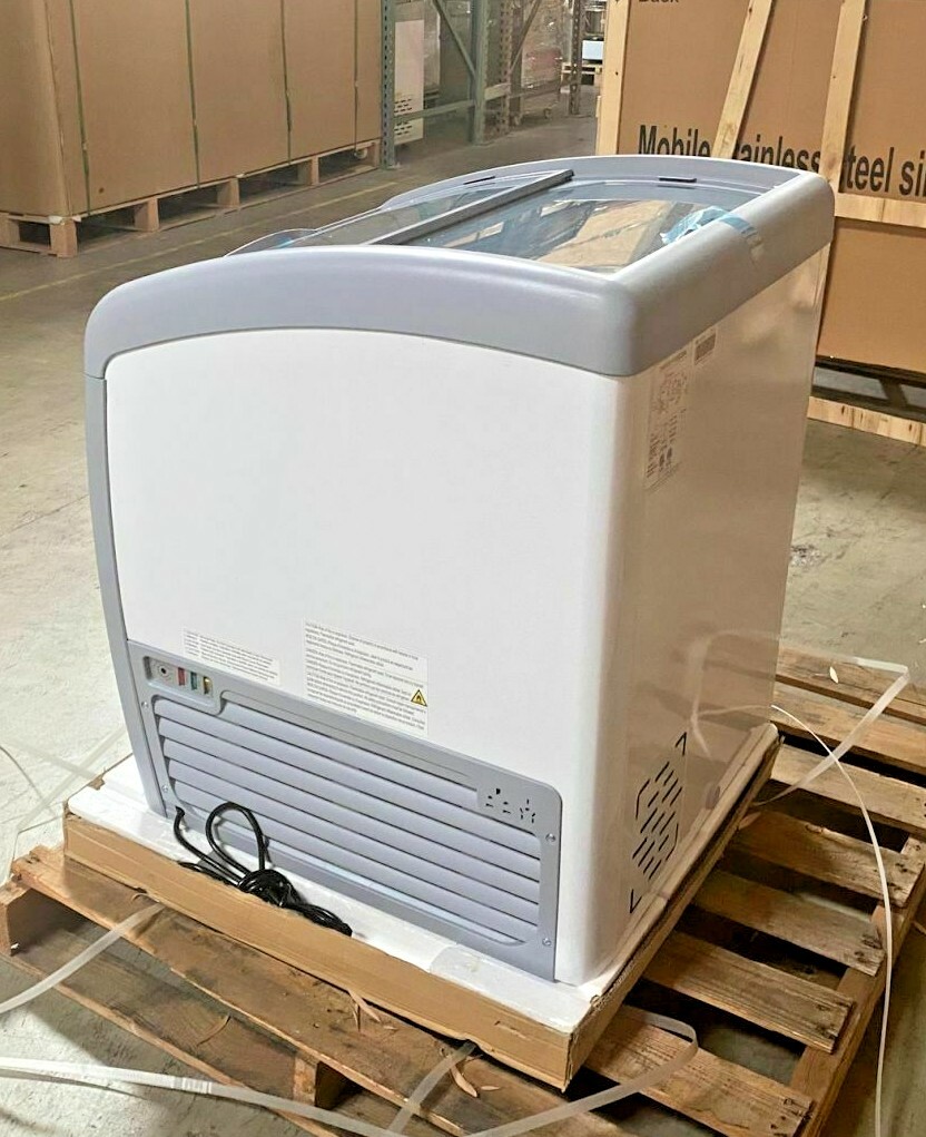 NEW 26″ Ice Cream Gelato Chest Freezer Refrigerator Top Glass Mini Bunker NSF