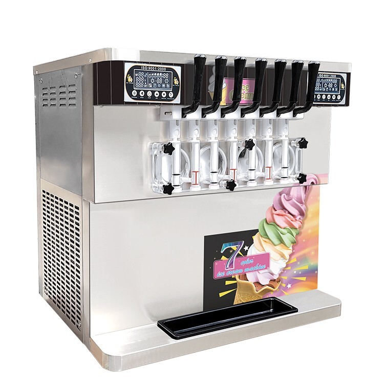 Commercial Countertop 7 flavors soft serve ice cream machine,ice cream maker