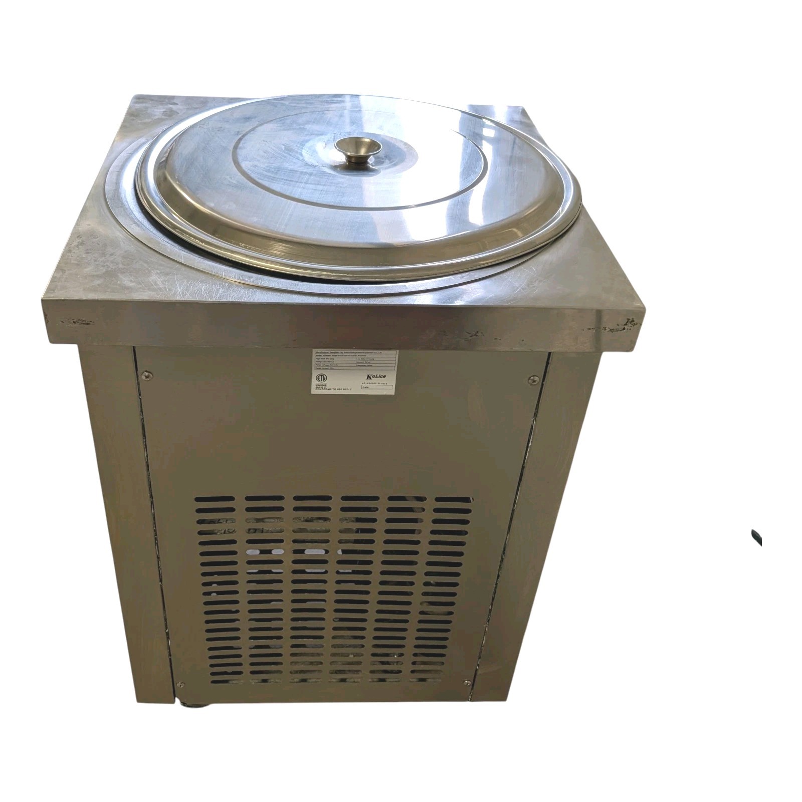 Kolice ETL Commercial Ice Cream Roll Machine KO600P 22″ Single Round Ice Pan Lid