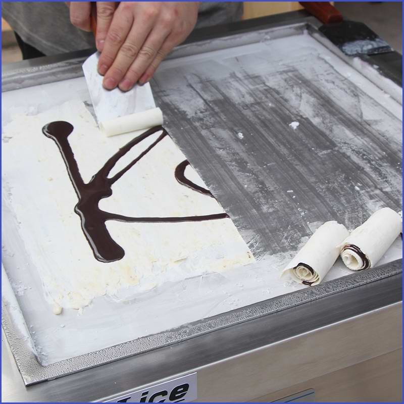 Commercial 21″x21″ square pan fried ice cream machine rolled ice cream machine
