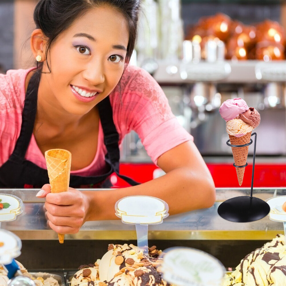 White Metal Cake Stands Snow Cone Stand Rack Ice Cream Holder Ice- Cream
