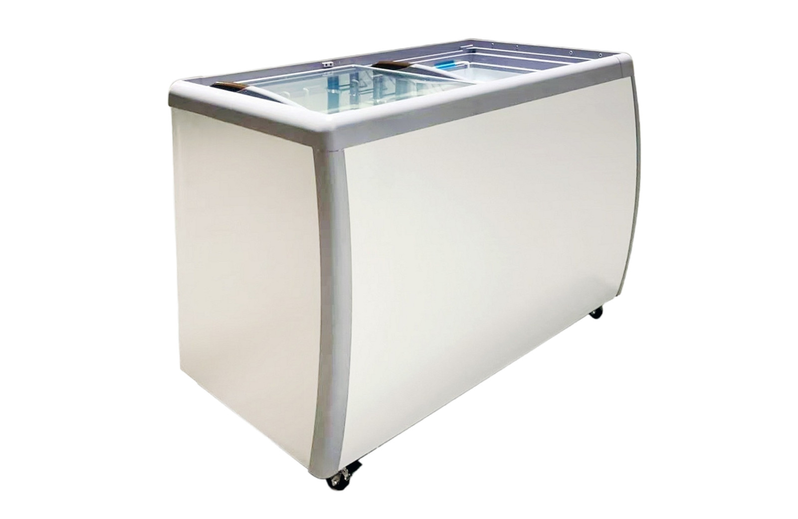 49″ Commercial Gelato Chest Freezer Glass Door 8 Tubs Ice Cream Display NSF